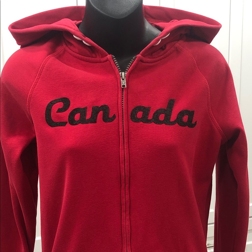 🍁Red Canadiana Full Zip Hoodie – Size XL (14-16) - Picture 3 of 10
